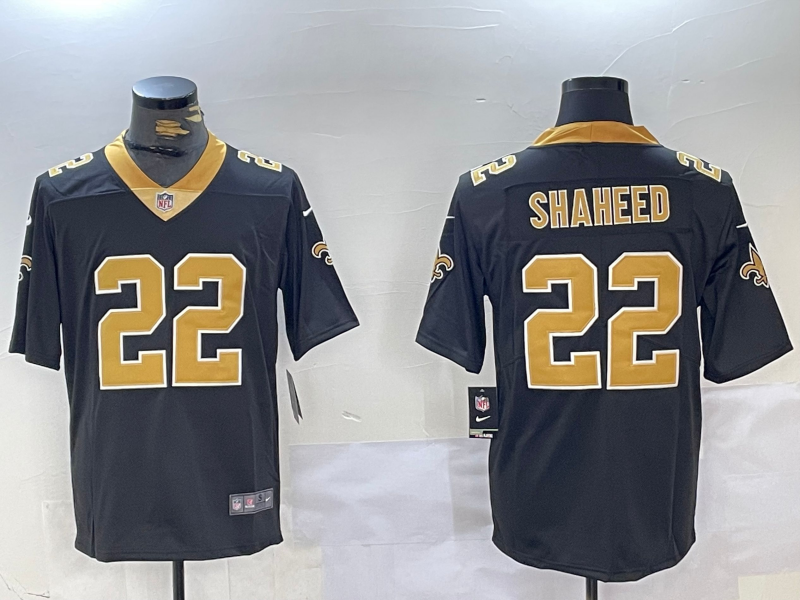 Men's New Orleans Saints Rashid Shaheed #22 Black Jersey